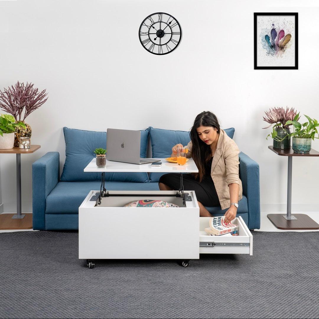 iCoffee Table With Side Storage - InvisibleBed.com