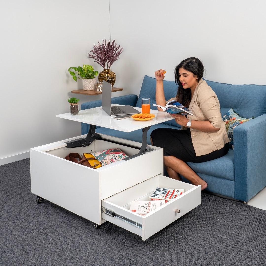iCoffee Table With Side Storage – InvisibleBed.com