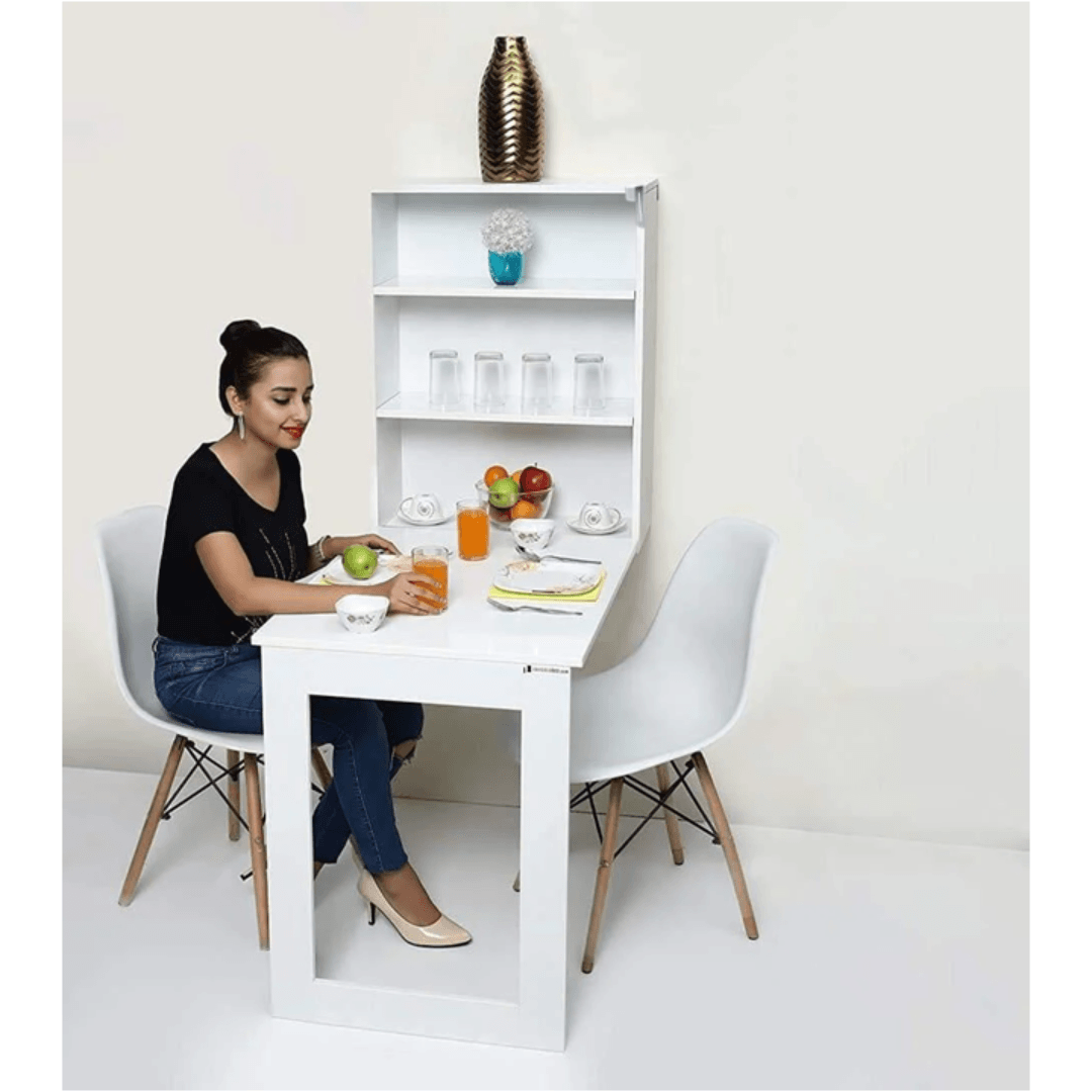Wall Mounted Table with Storage