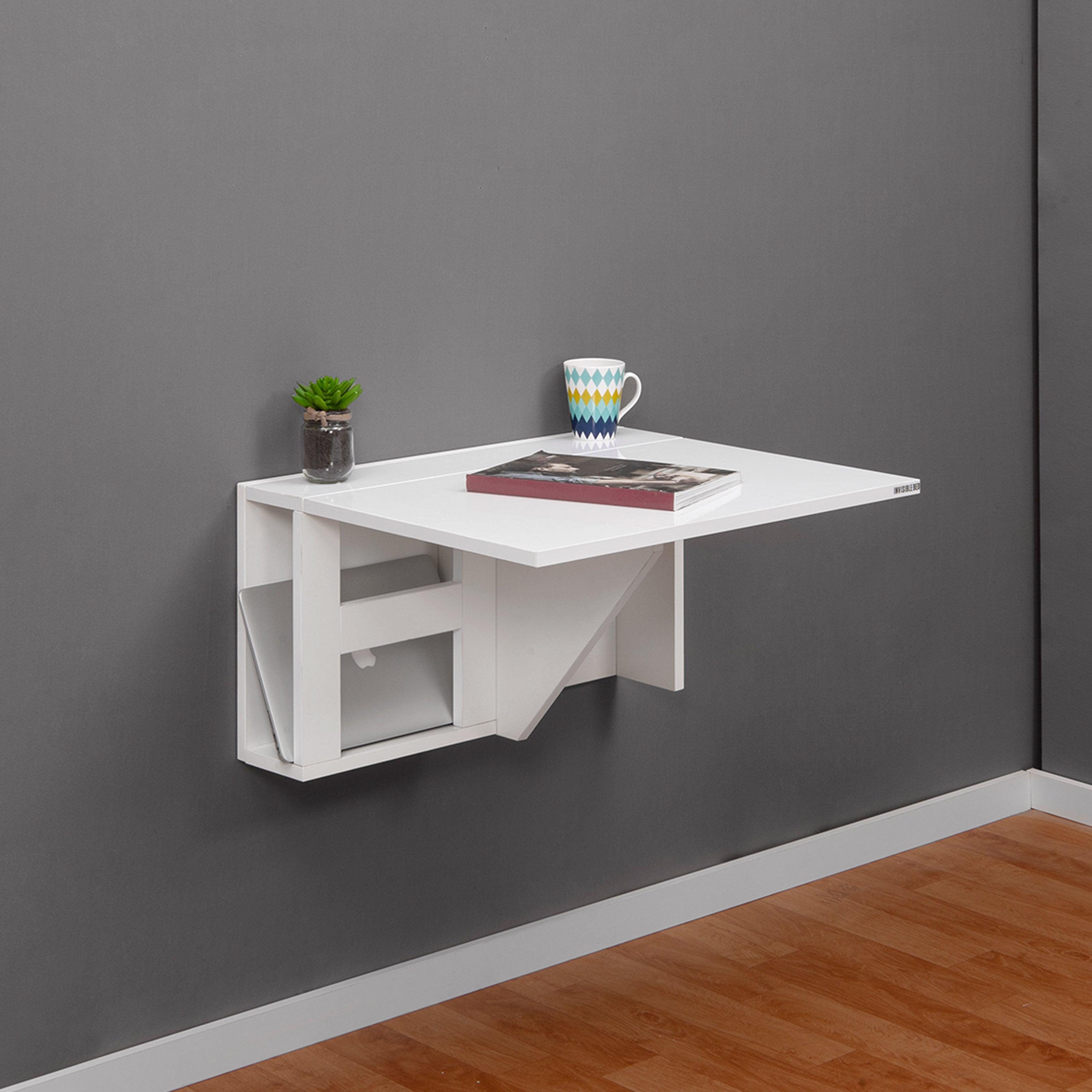 Wall Mounted iDesk with Ledge Storage