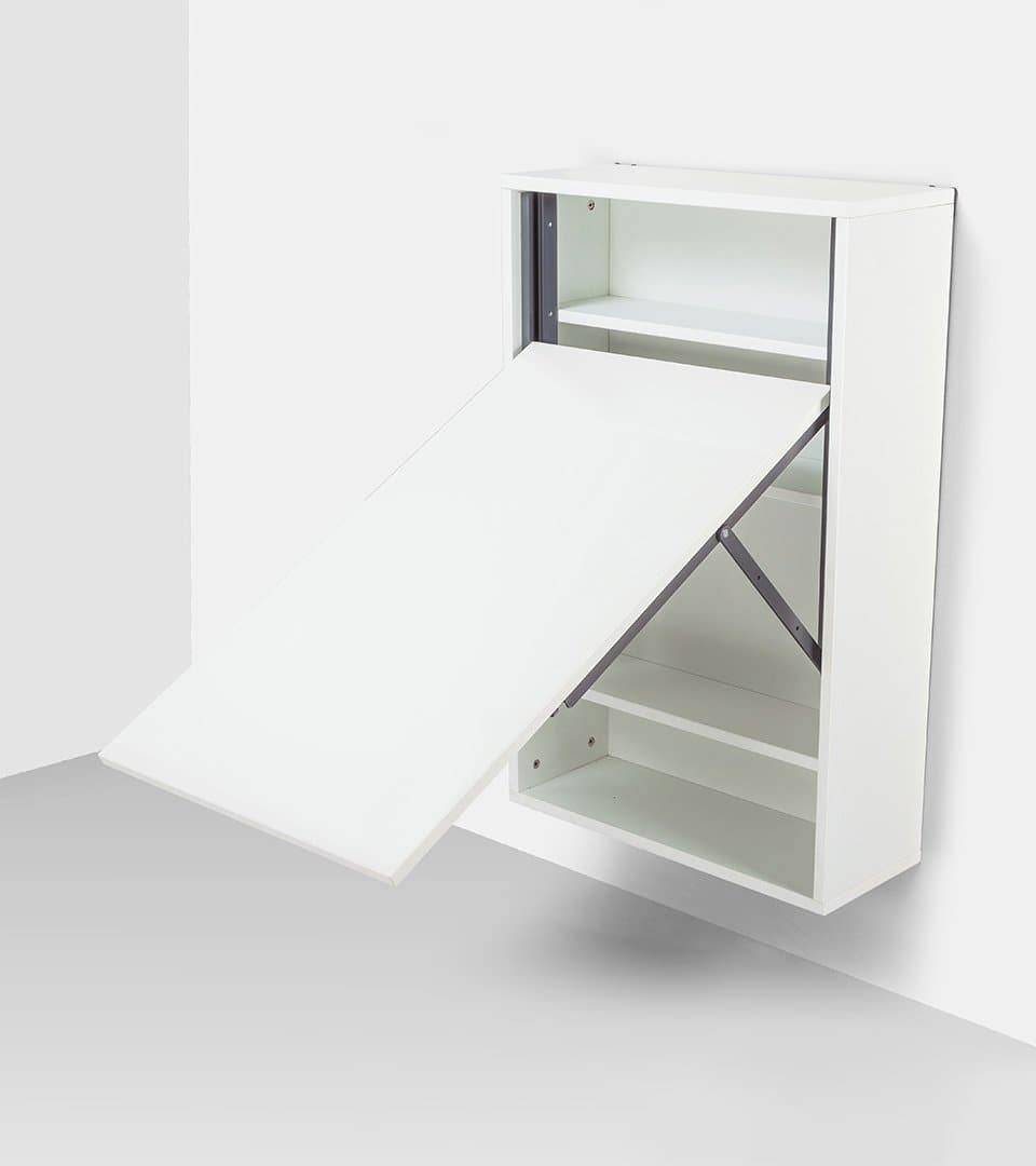 Wall-Mounted Slideup Table with Storage