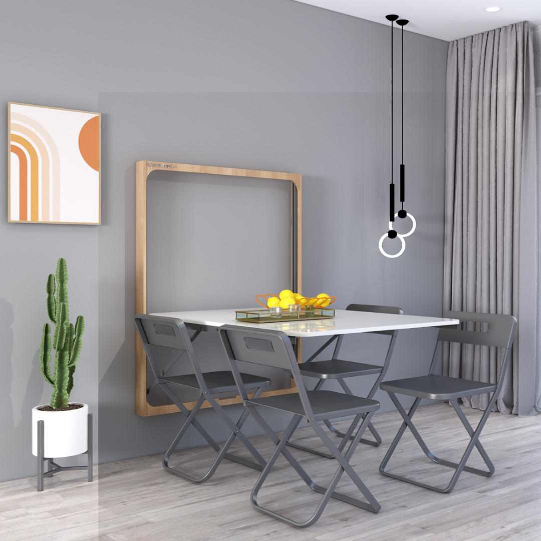 Kitchen Table Without Rug Elivo Wall Mounted Dining Table without Storage (4x3) – InvisibleBed.com