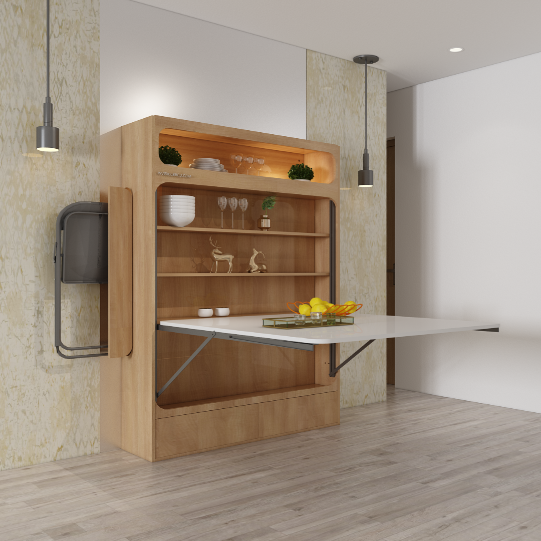 Bristo Dining Table with Chair Storage (4x4) – InvisibleBed.com