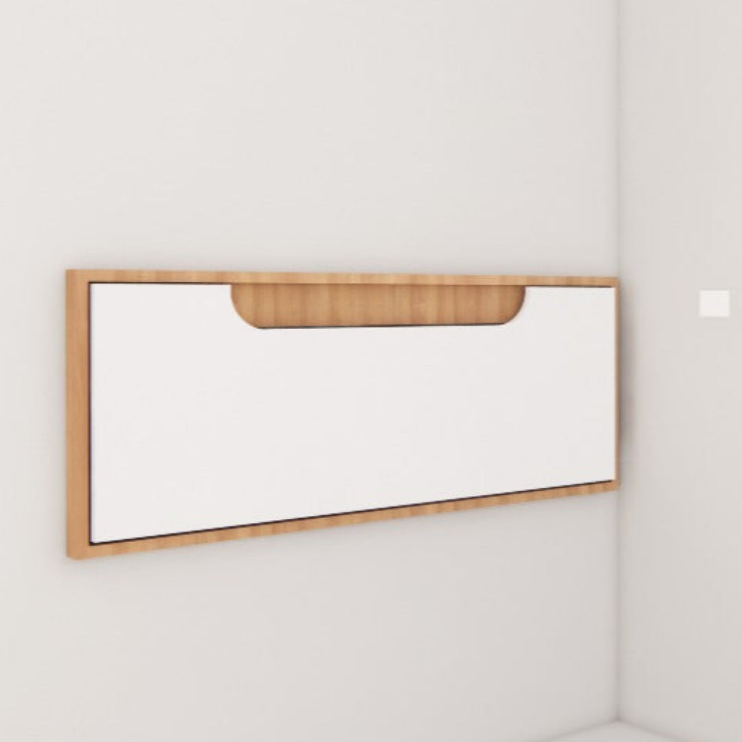 Wall-mounted folding table with wooden frame,