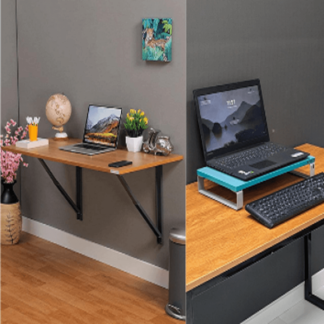 Large Wall Mounted iDesk with Laptop Riser