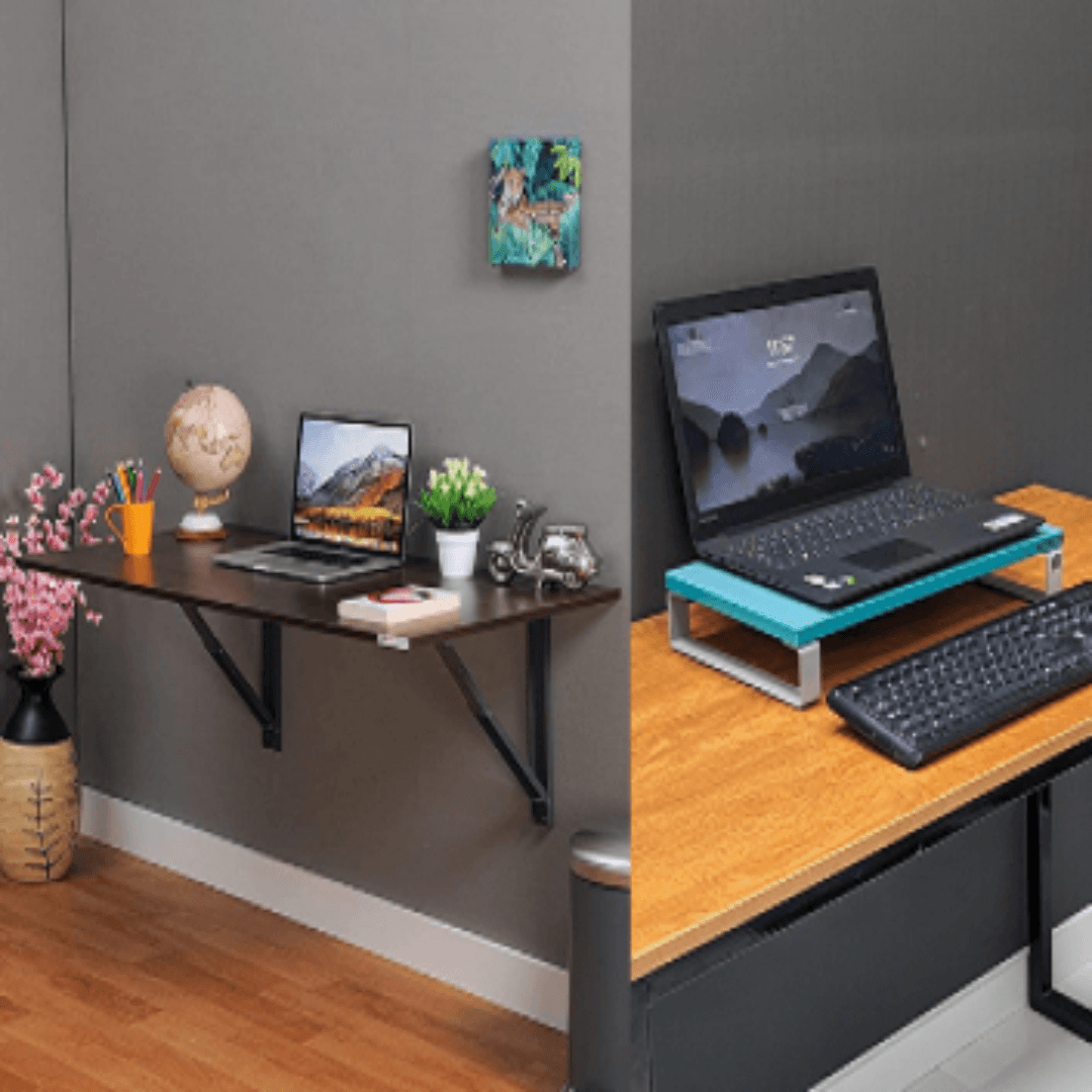 Idesk Computer Large Wall Mounted iDesk with Laptop Riser – InvisibleBed.com