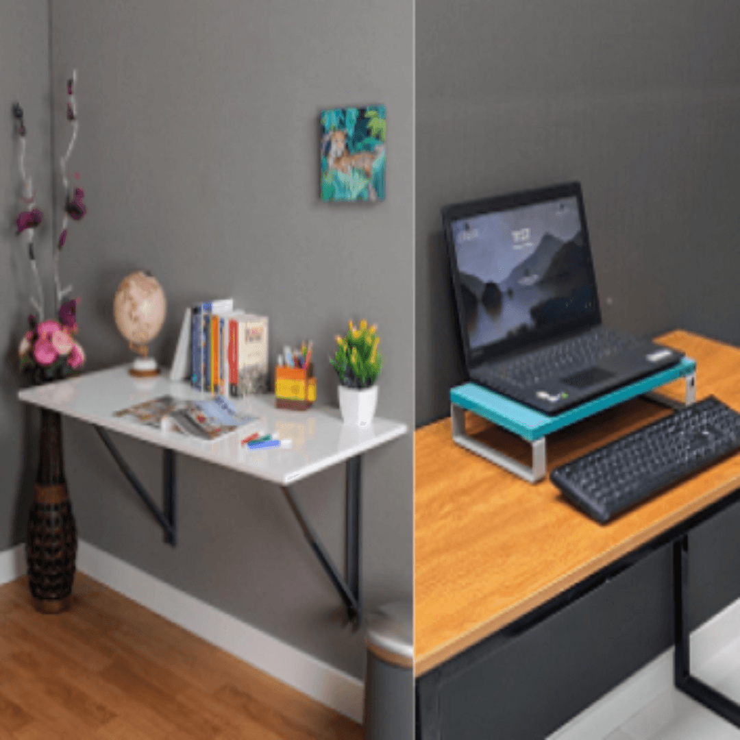 Large Wall Mounted iDesk with Laptop Riser