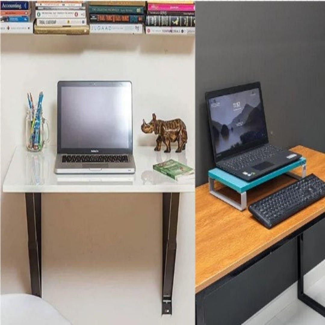 Mini Wall-Mounted iDesk with Laptop Riser Stand