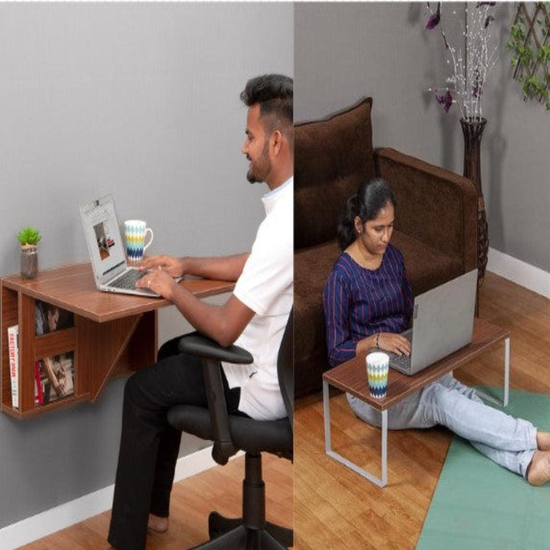 Idesk Computer Wall Mounted iDesk with Ledge & Storage with Aries Lapdesk ...