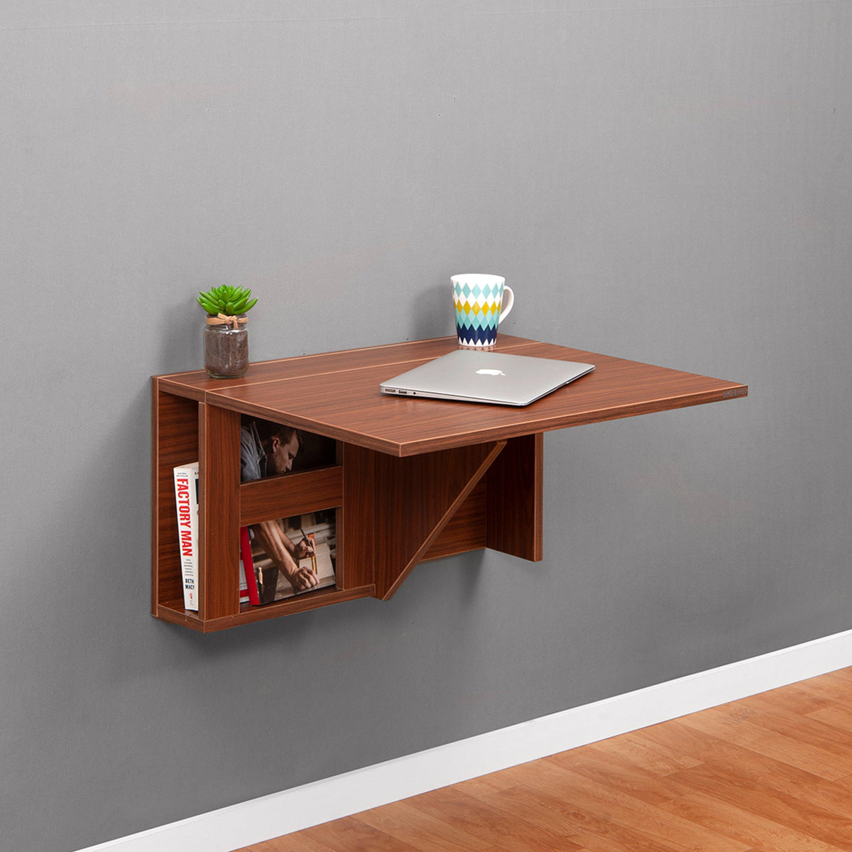 Ideske Wall Mounted iDesk with Ledge & Storage with Aries Lapdesk ...