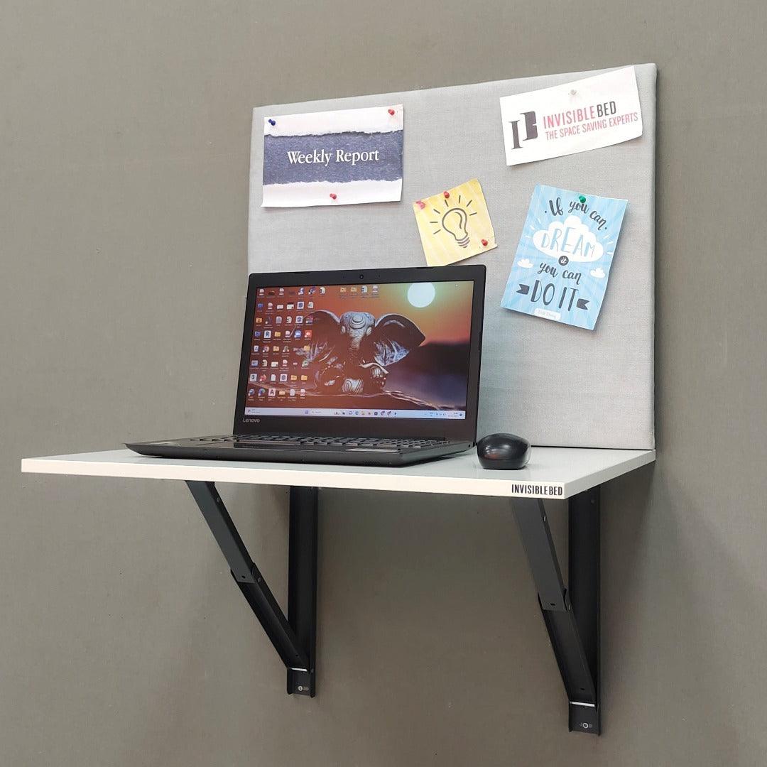 Idesk Table Wall Mounted iDesk With Pin-up Board – InvisibleBed.com