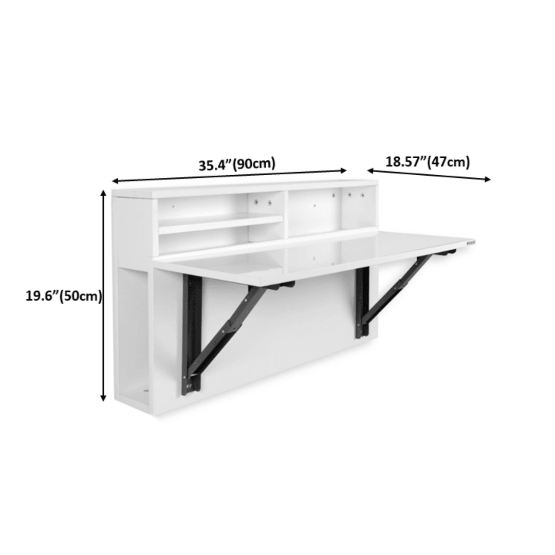 Wall Mounted iDesk with Storage - InvisibleBed.com