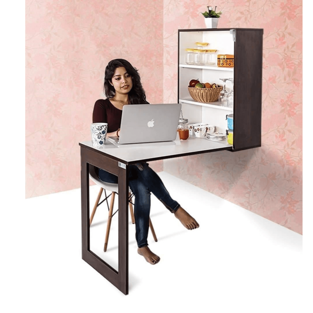 Wall mounted folding table with storage deals