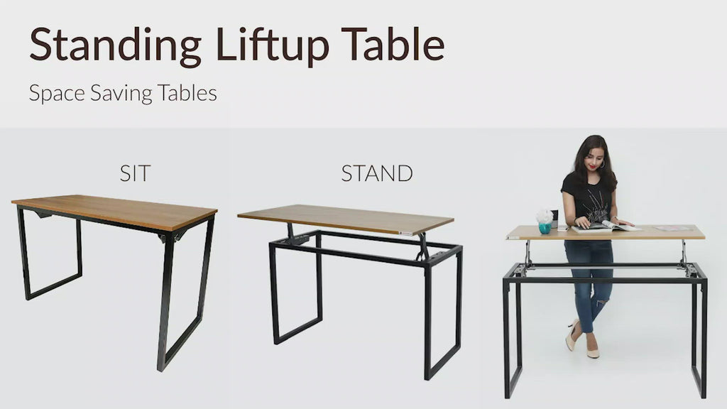 Color_Desert Walnut | Standing Lift Up Table