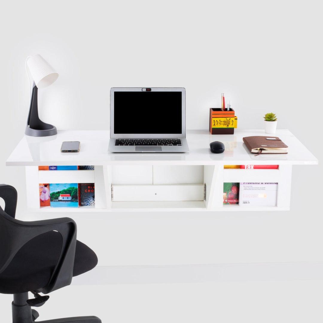 Idesk Computer Large Wall Mounted iDesk with Ledge & Storage – InvisibleBed.com