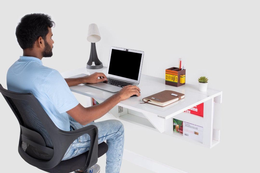 Idesk Computer Large Wall Mounted iDesk with Ledge & Storage – InvisibleBed.com