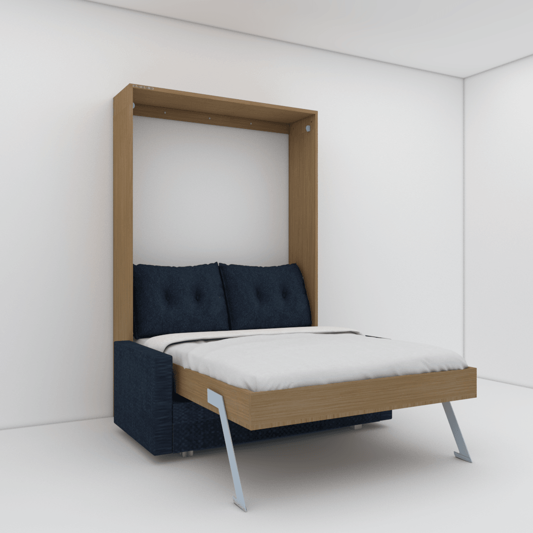 Mini Queen Size Wall Bed With Sofa – InvisibleBed.com
