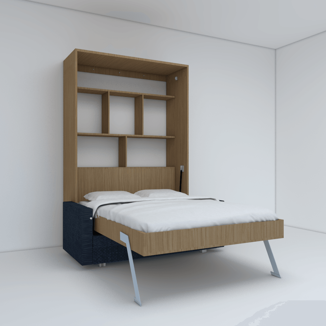 Mini Queen Size Bed With Storage And Sofa – InvisibleBed.com