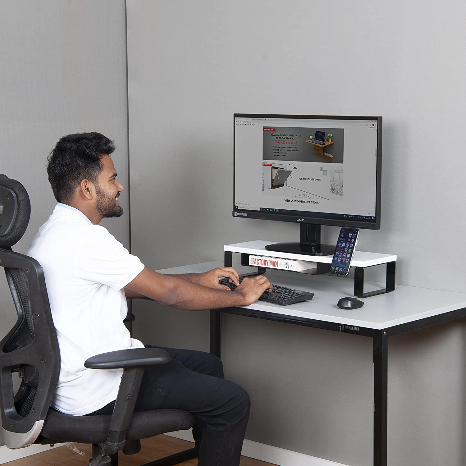 Monitor Riser Stand with Phone Holder & Book Shelf – InvisibleBed.com