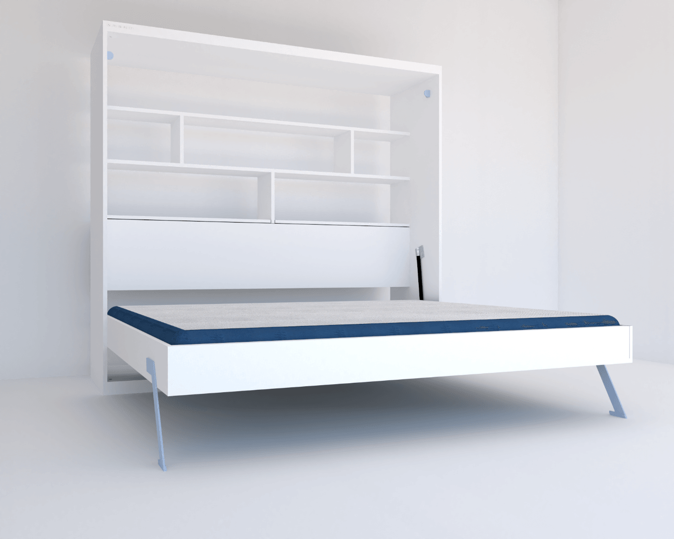 Queen Size Horizontal Bed With Storage & Foldable Table