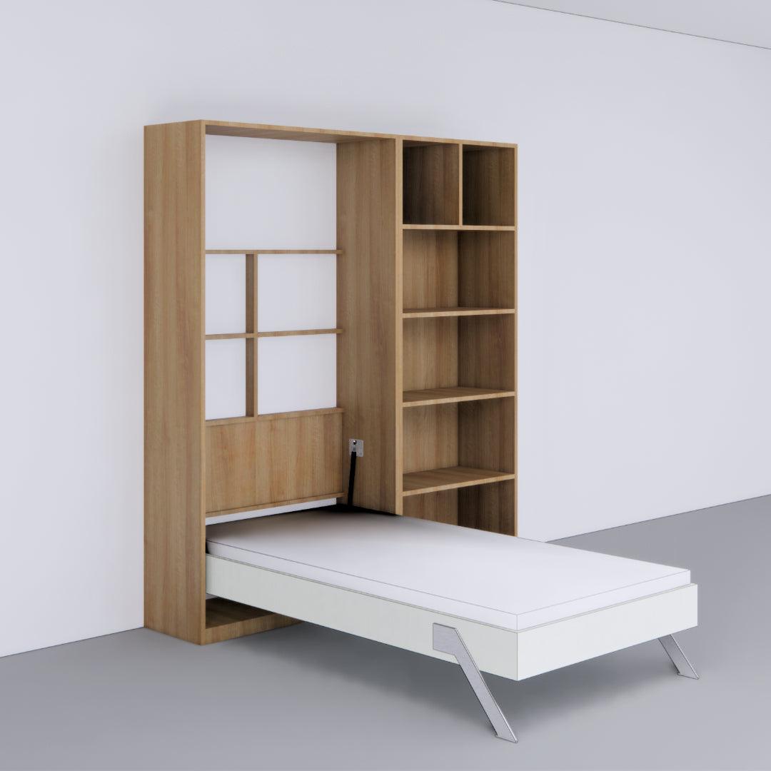 Single Vertical Bed with Bookshelf