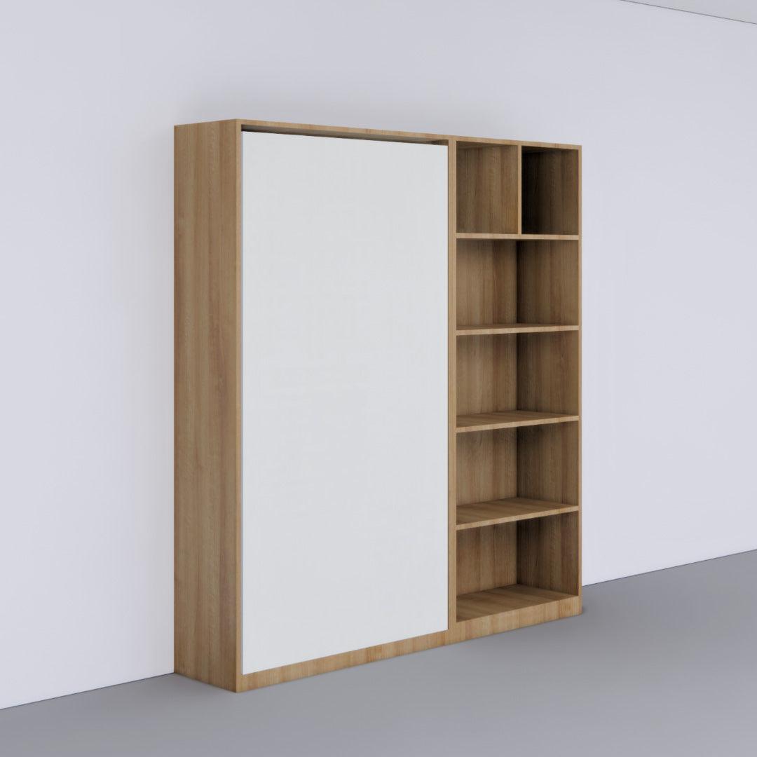 Single Vertical Bed with Bookshelf
