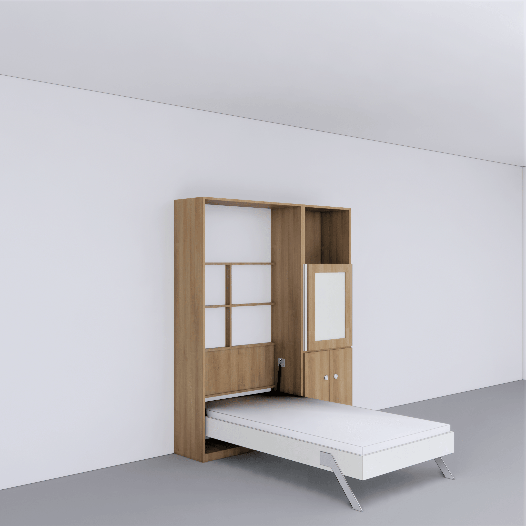 Single Vertical Bed with iTable Medium - InvisibleBed.com