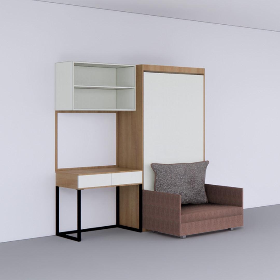 Single Vertical Bed with Sofa Storage & Table with Storage - InvisibleBed.com