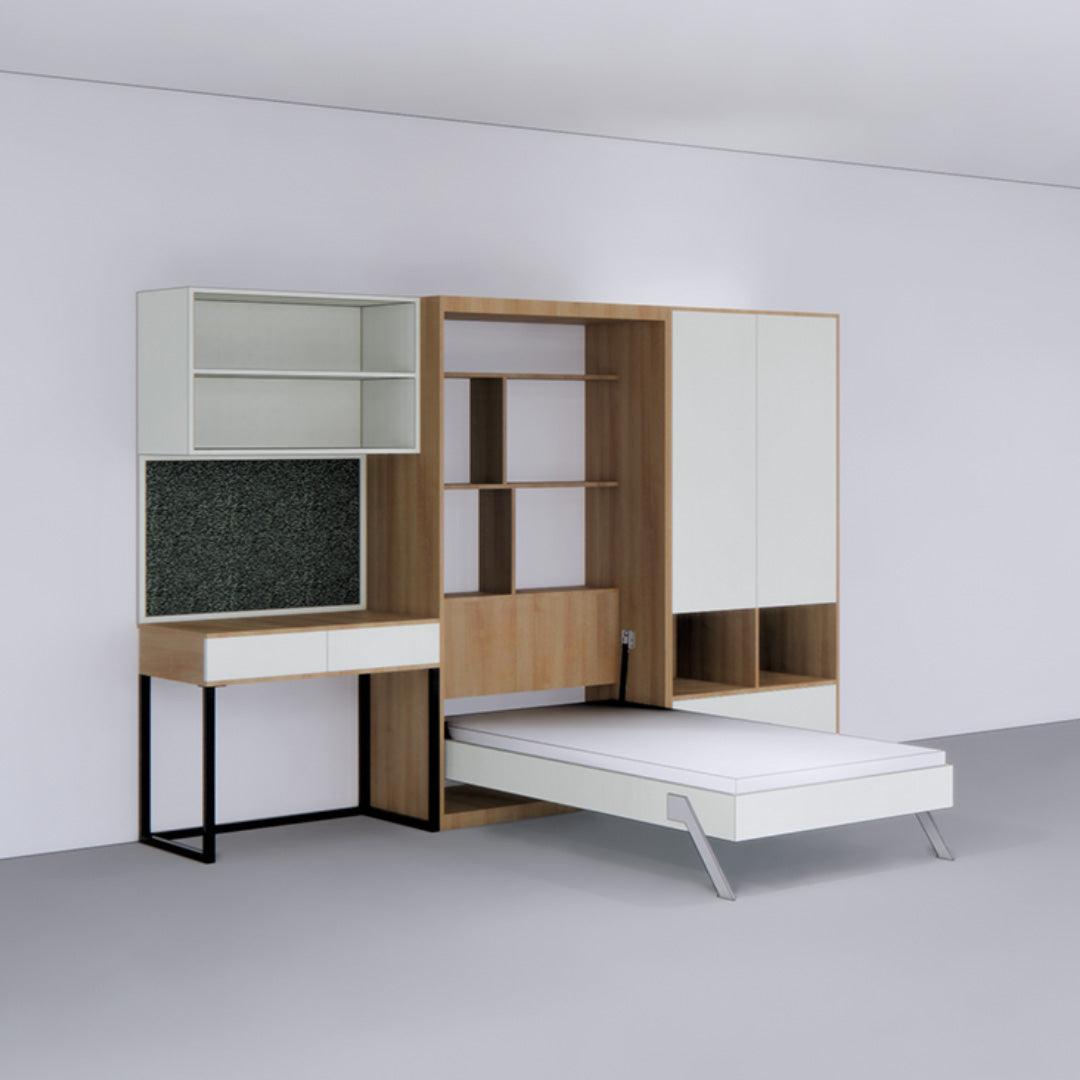 Single Vertical Bed with Storage & Dresser - InvisibleBed.com