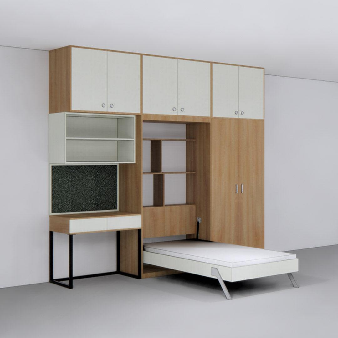 Single Vertical Bed with Storage, Loft & Wardrobe - InvisibleBed.com