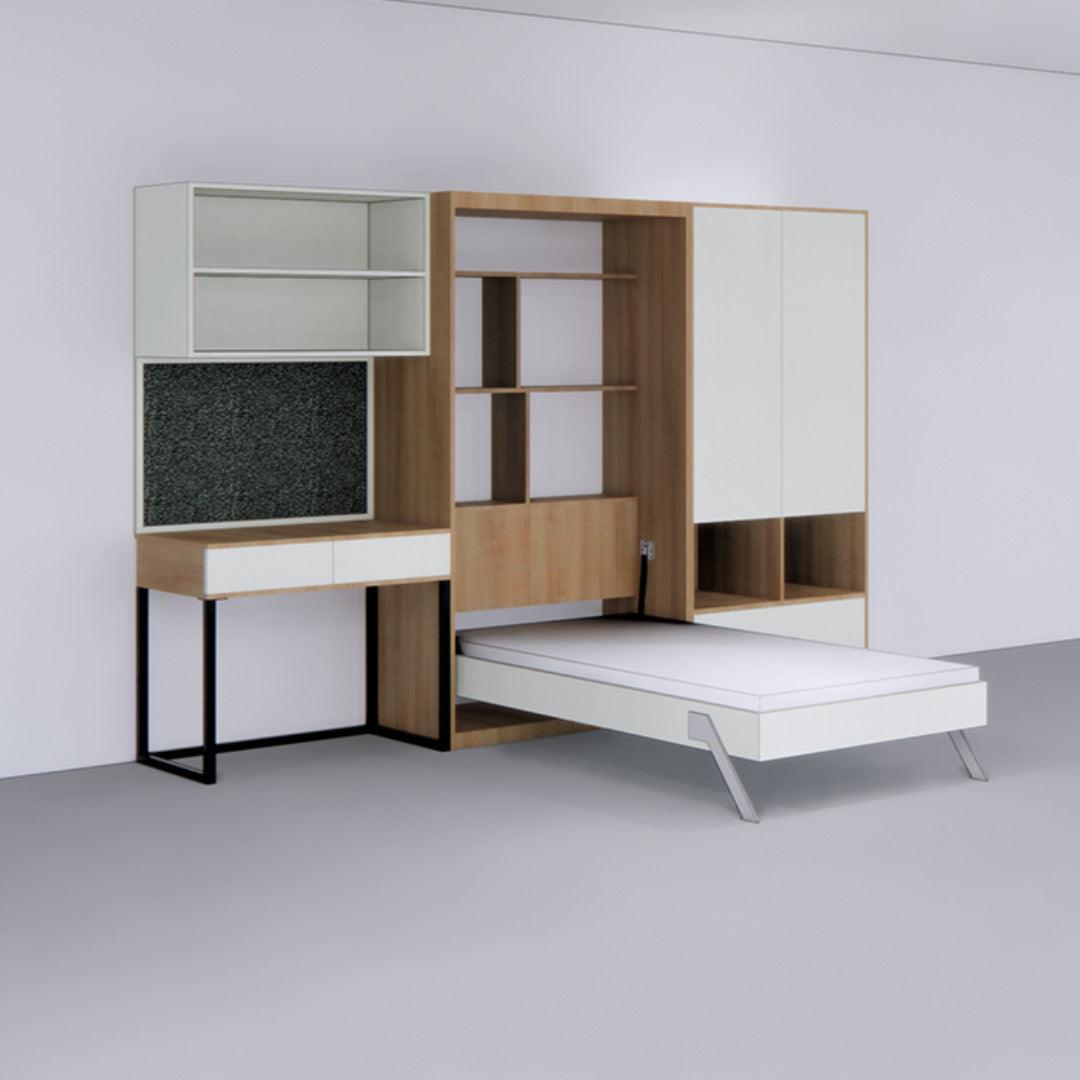 Single Vertical iBed with Storage & Wardrobe 2 - InvisibleBed.com