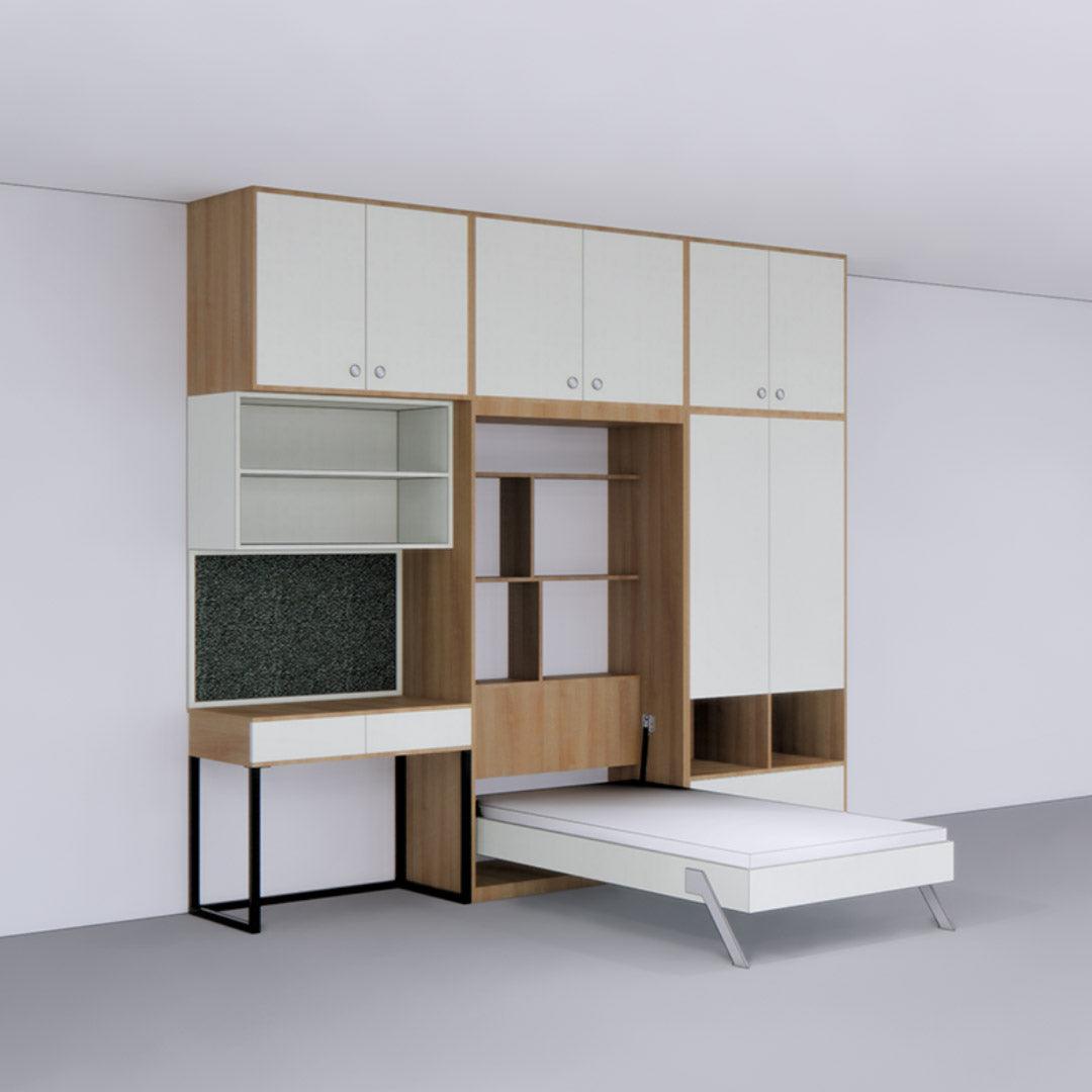Single Vertical iBed with Storage , Loft & Wardrobe 2 - InvisibleBed.com