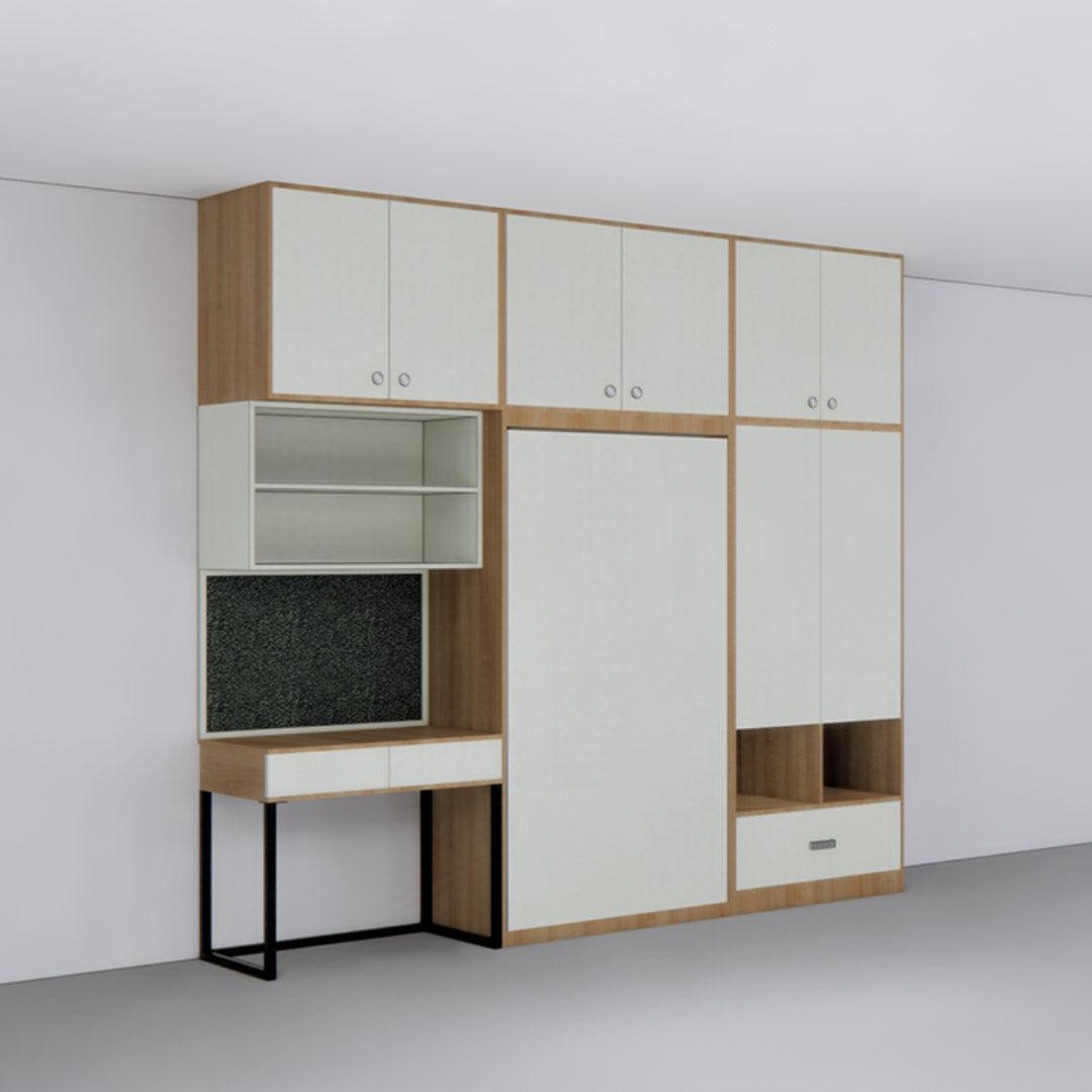 Single Vertical iBed with Storage , Loft & Wardrobe 2 - InvisibleBed.com